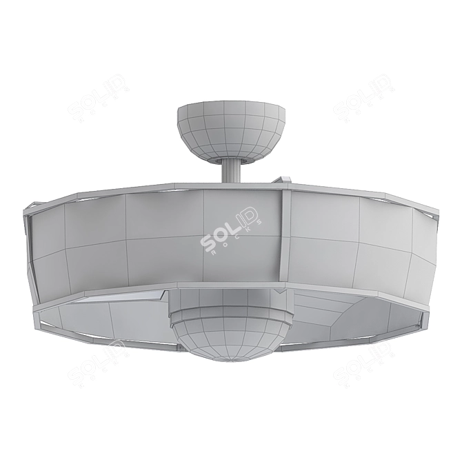 Sophisticated Perforated Steel Ceiling Fan 3D model image 2