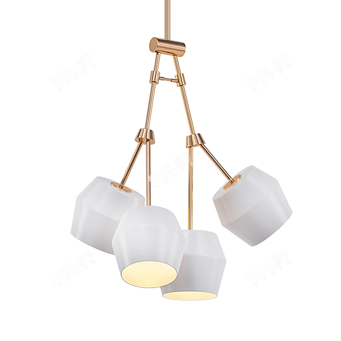 Mini Gold Cutlery Necklace 3D model image 1