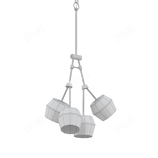 Mini Gold Cutlery Necklace 3D model image 2