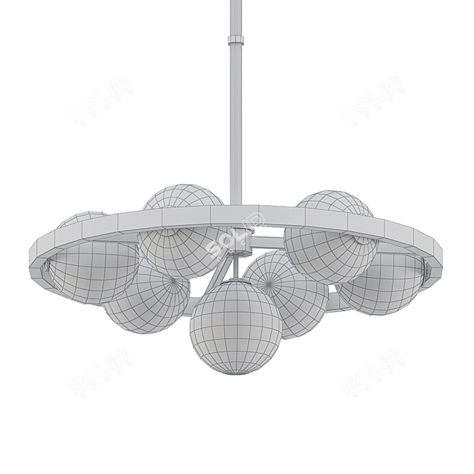 Modern Chrome Chandelier with Clear Glass 3D model image 2