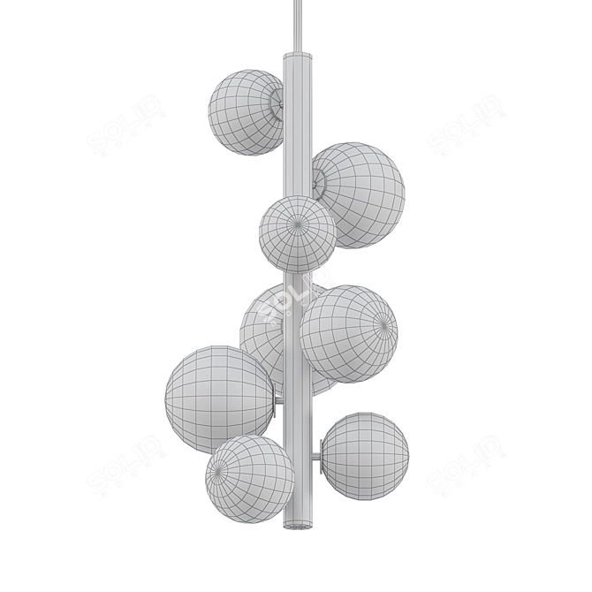 Venetian Brass Foyer with Clear Glass: Courcelette 7 3D model image 2