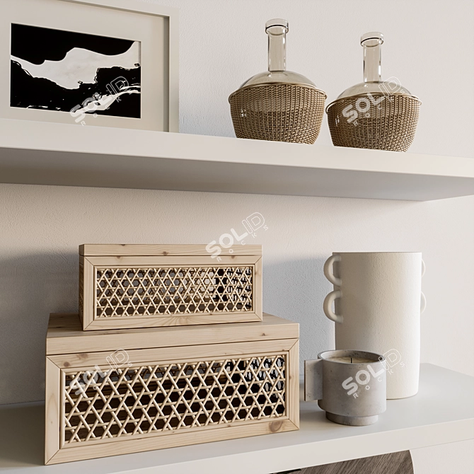 Elegant Shelf Decor Set 3D model image 2