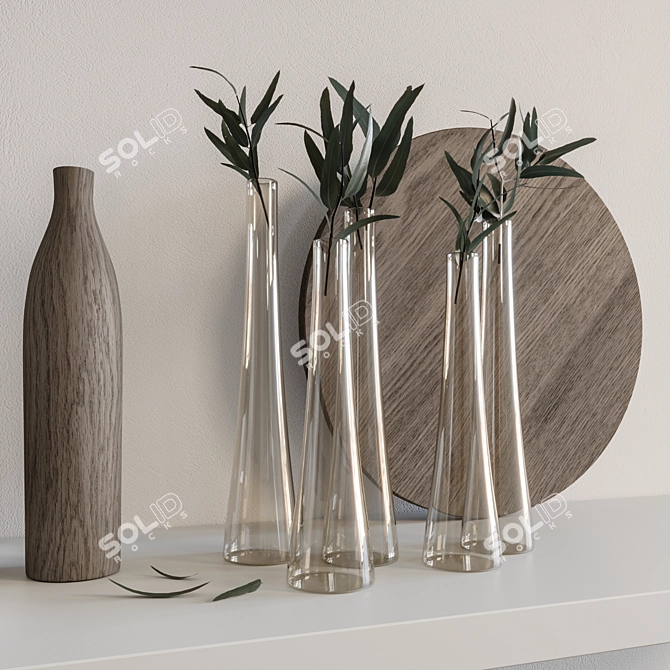 Elegant Shelf Decor Set 3D model image 3