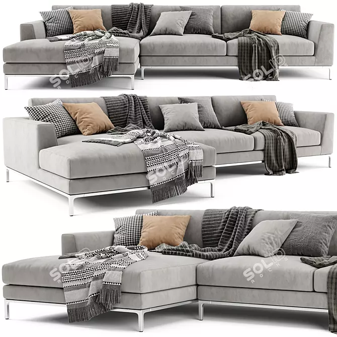 Ditre Italia Artis Chaise Sofa: Elegant and Versatile 3D model image 1