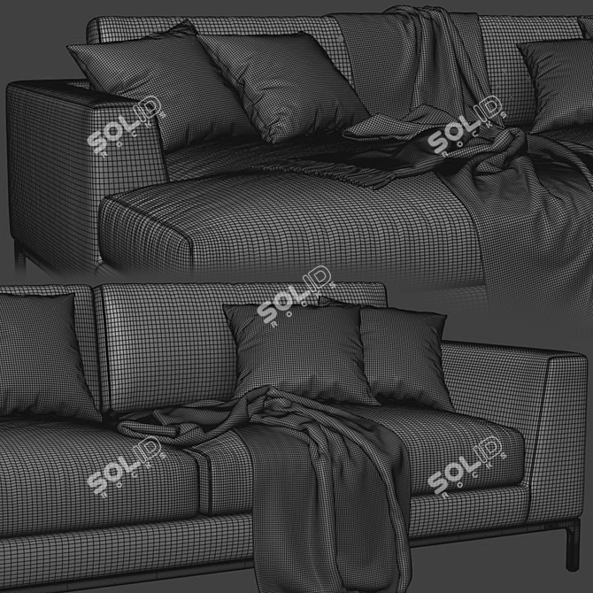 Ditre Italia Artis Chaise Sofa: Elegant and Versatile 3D model image 5