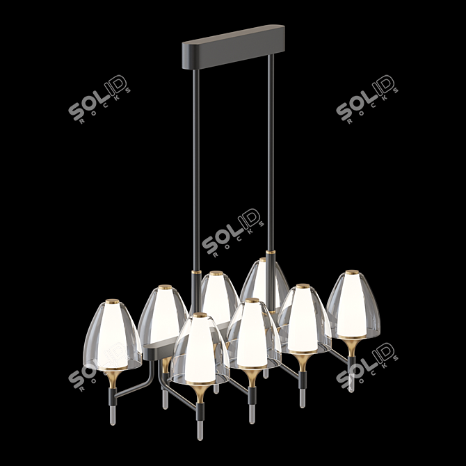 Title: NANSY LONG 6 - Sleek LED Pendant Lamp 3D model image 3