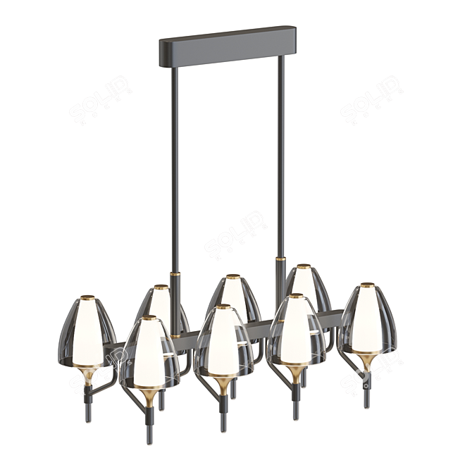 Title: NANSY LONG 6 - Sleek LED Pendant Lamp 3D model image 4