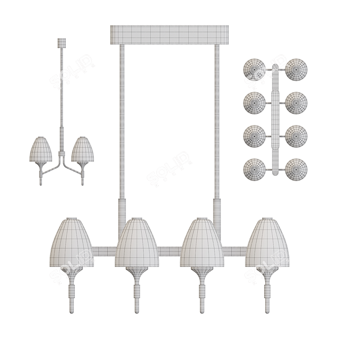 Title: NANSY LONG 6 - Sleek LED Pendant Lamp 3D model image 5