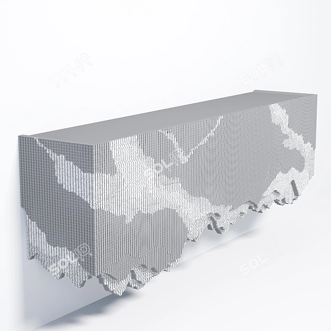 Unique Textured Hanging Chest of Drawers 3D model image 4