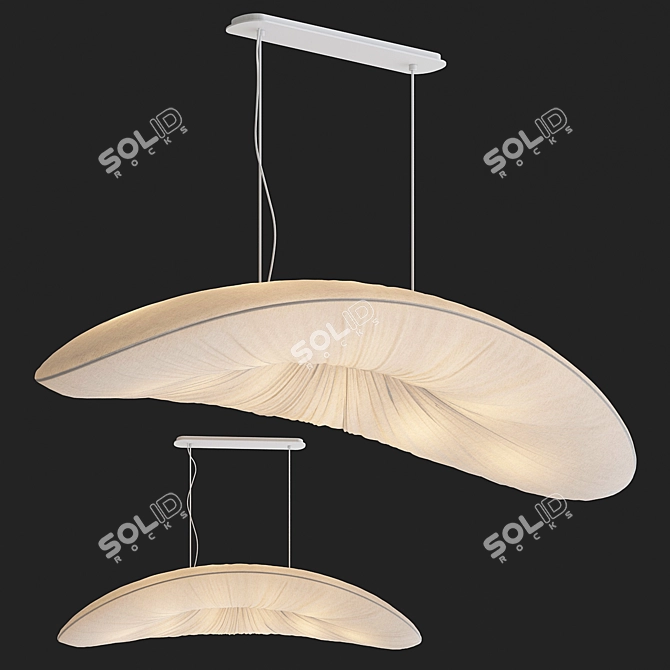 Elegant Cream Pendant Light 3D model image 4