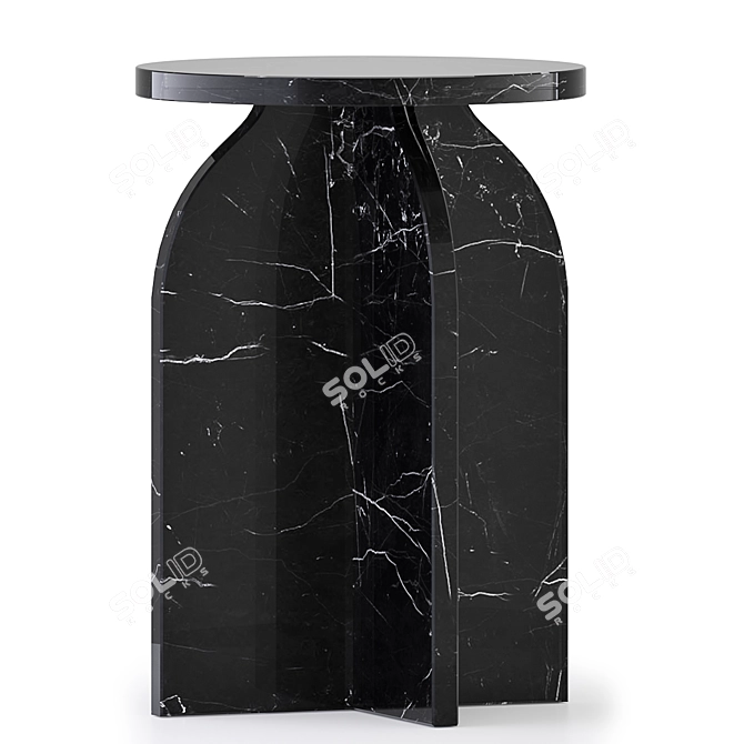 Elegant Marble Side Table 3D model image 1