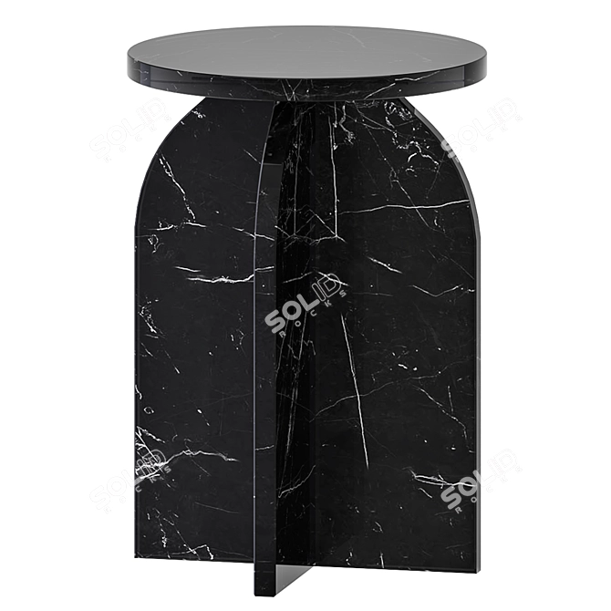 Elegant Marble Side Table 3D model image 2