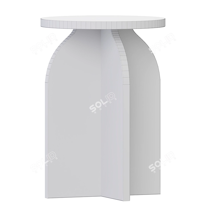 Elegant Marble Side Table 3D model image 3