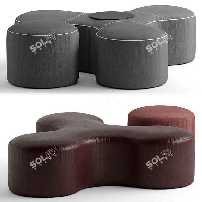 Frigerio Salotti BLOW Pouf: Elegance and Comfort 3D model image 1