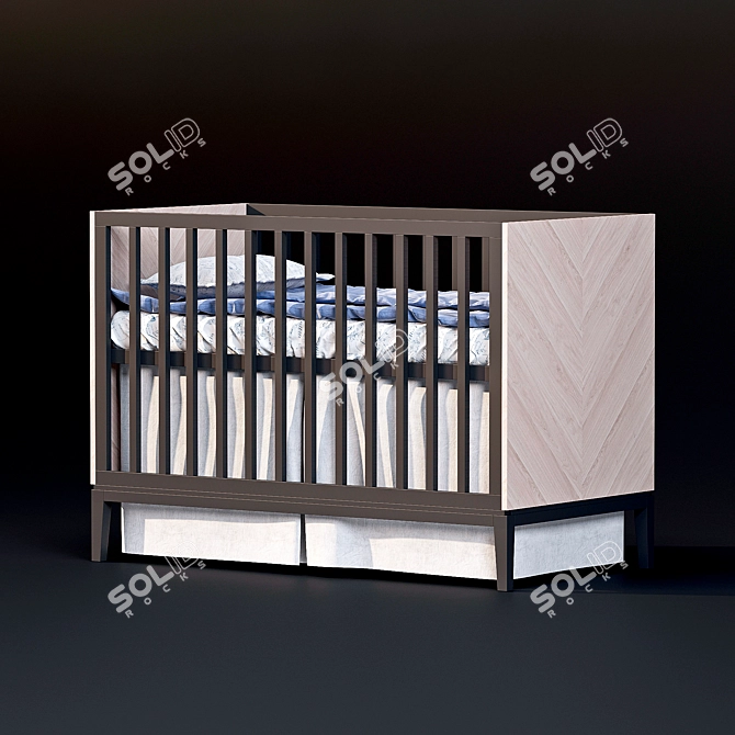 Fjord Cot: Sleek & Stylish for Your Little One 3D model image 3