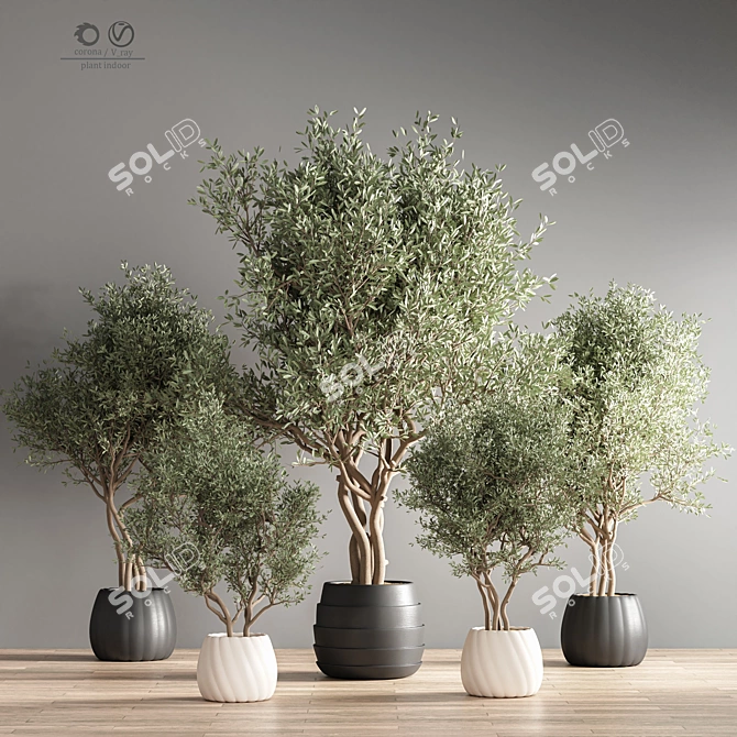 34cm Indoor Plant Stand: Stylish & Space-Saving 3D model image 1