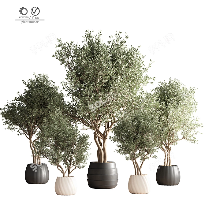 34cm Indoor Plant Stand: Stylish & Space-Saving 3D model image 2