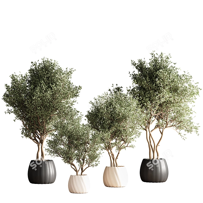 34cm Indoor Plant Stand: Stylish & Space-Saving 3D model image 3