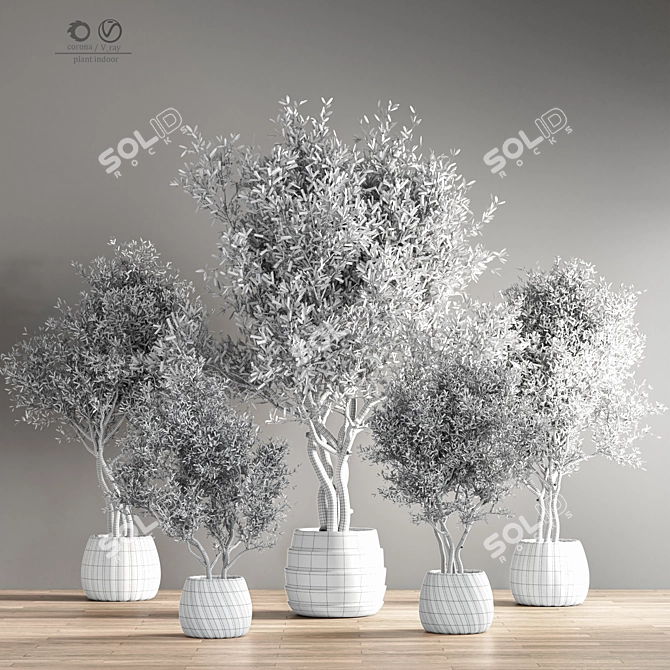 34cm Indoor Plant Stand: Stylish & Space-Saving 3D model image 5