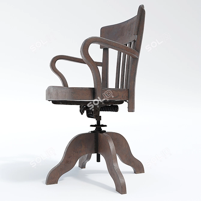 Title: Vintage USA Office Chair 3D model image 2