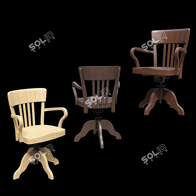 Title: Vintage USA Office Chair 3D model image 3