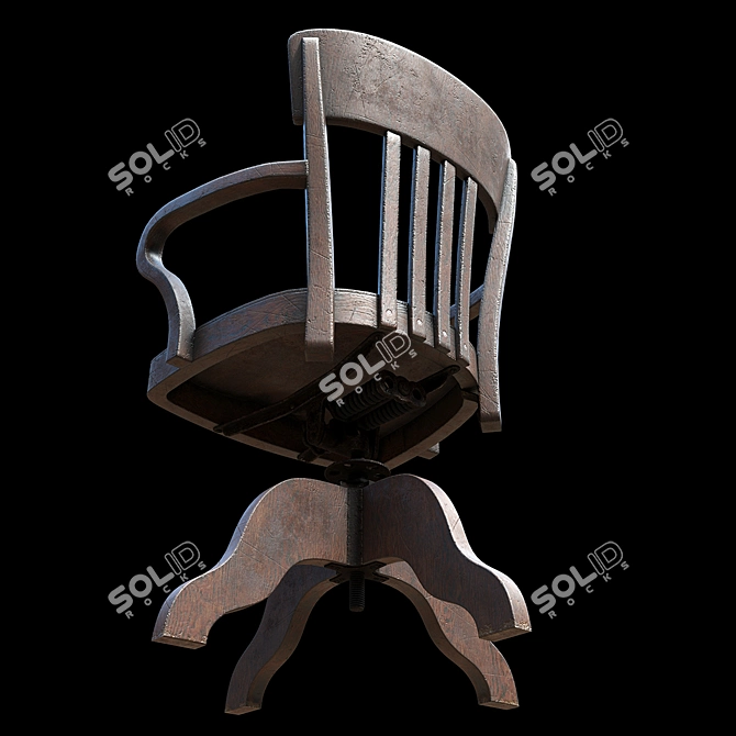 Title: Vintage USA Office Chair 3D model image 4
