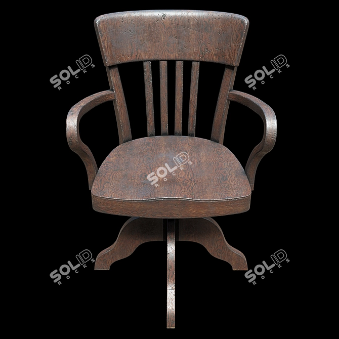 Title: Vintage USA Office Chair 3D model image 5