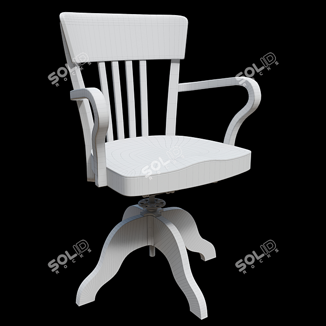 Title: Vintage USA Office Chair 3D model image 6
