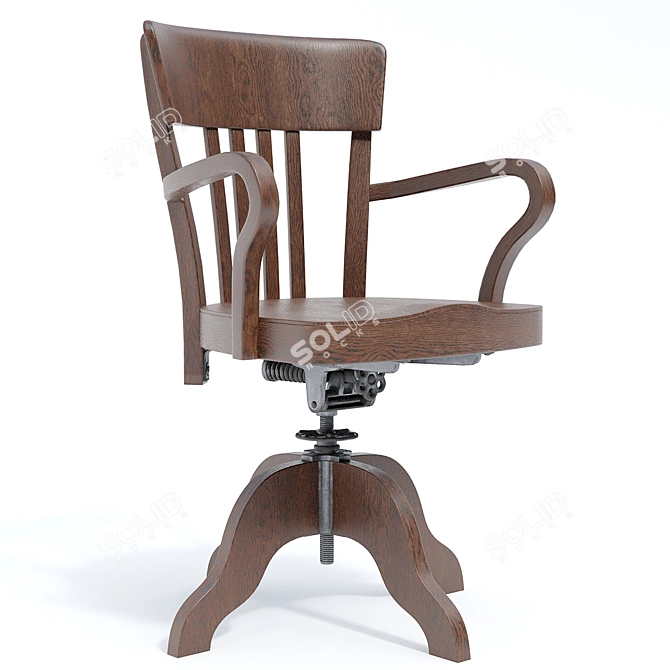 Title: Vintage USA Office Chair 3D model image 7