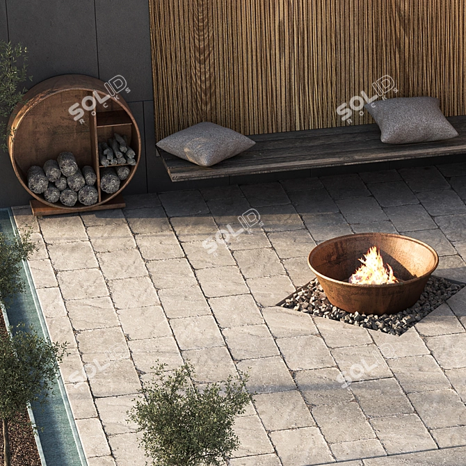 Lush Corona Backyard & Landscape 3D model image 5