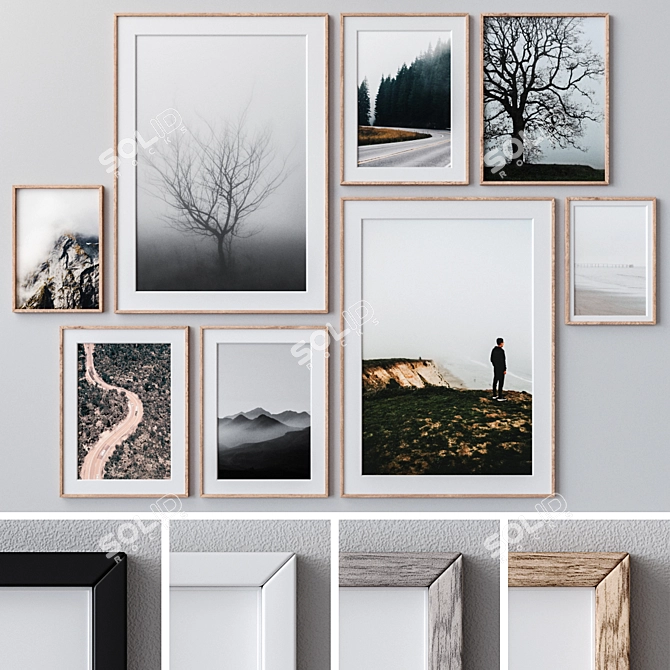 Versatile Set of Wall Paintings 1491 - Multiple Sizes, Frames, and Textures 3D model image 1