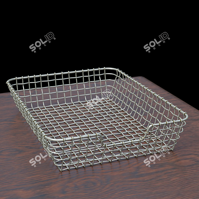 Vintage USA Office Desk 3D model image 4