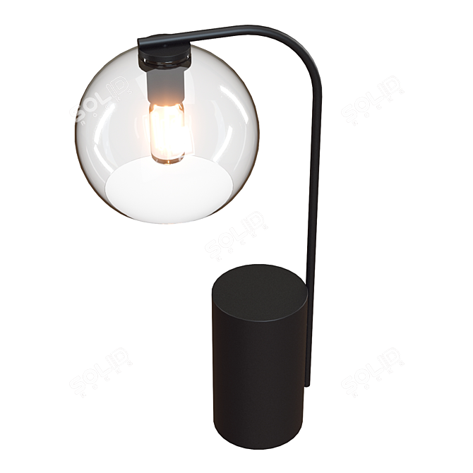 Sleek Arren Round Table Lamp 3D model image 5