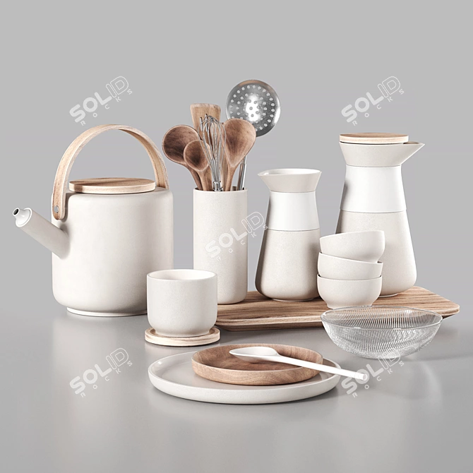 Elegant Kitchen Decor Set 3D model image 1