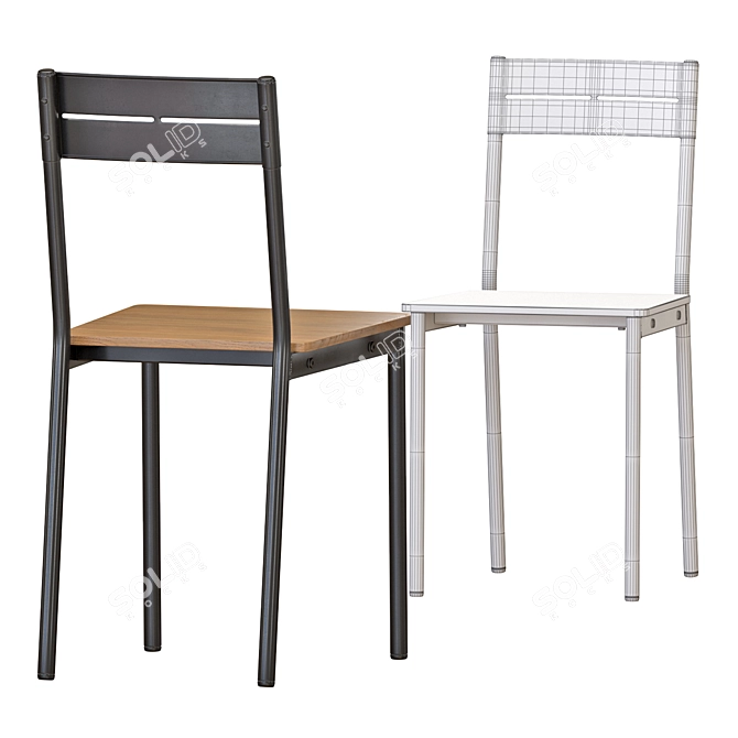 Modern IKEA SANDSBERG Table & Chairs Set 3D model image 4
