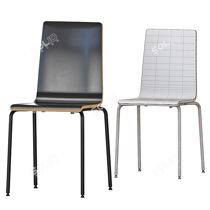 Modern IKEA SANDSBERG Table & Chairs Set 3D model image 5