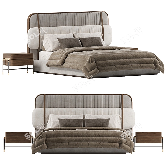 Mezzo Scott Bed: Stylish and Versatile 3D model image 1