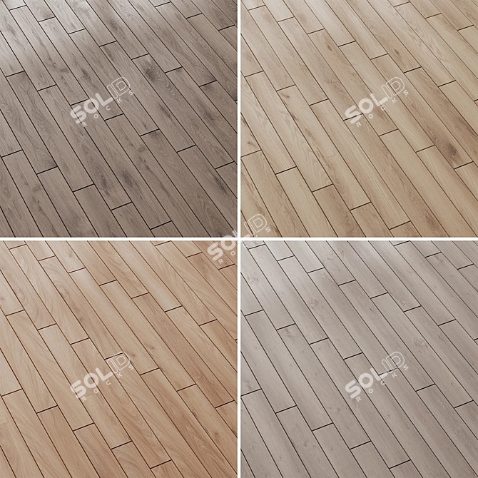 Historic Oak Wood Floor Set 3D model image 2