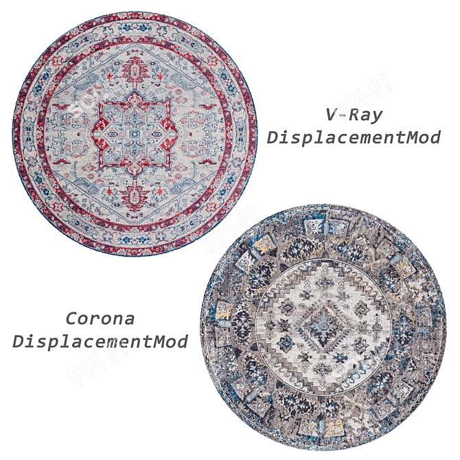 Round Rugs Set: Versatile and Realistic 3D model image 3