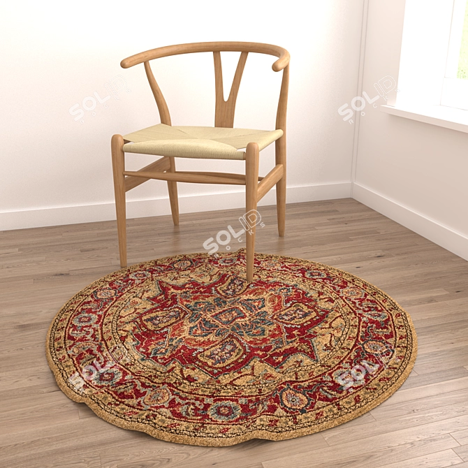 Versatile Round Rugs Set 3D model image 6