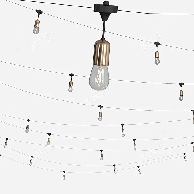 Luminous Heavy-Duty String Lights 3D model image 1