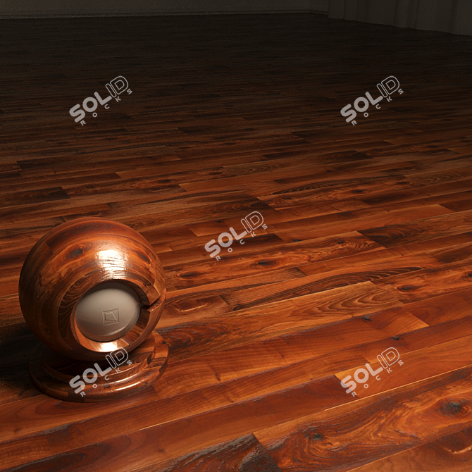 Italian Walnut Parquet: Natural Elegance 3D model image 2