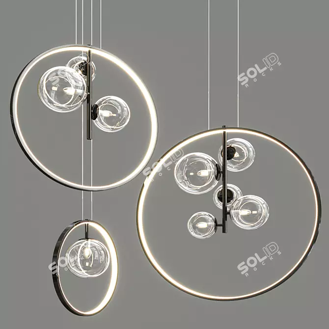 Elegant Contemporary Chandelier 3D model image 1