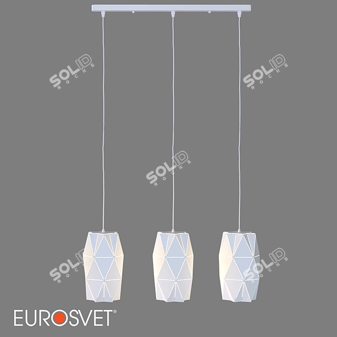 Reprise Pendant Light: Eurosvet 50145/3 - Black & White Metallic 3D model image 3