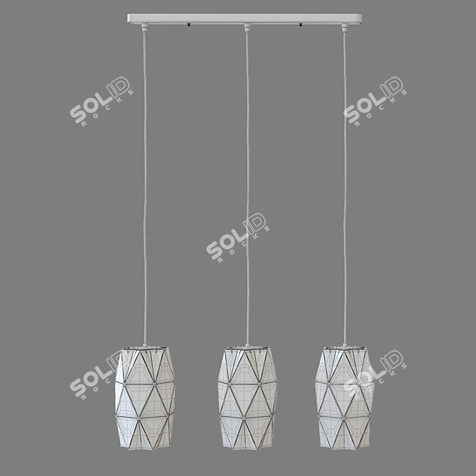 Reprise Pendant Light: Eurosvet 50145/3 - Black & White Metallic 3D model image 4