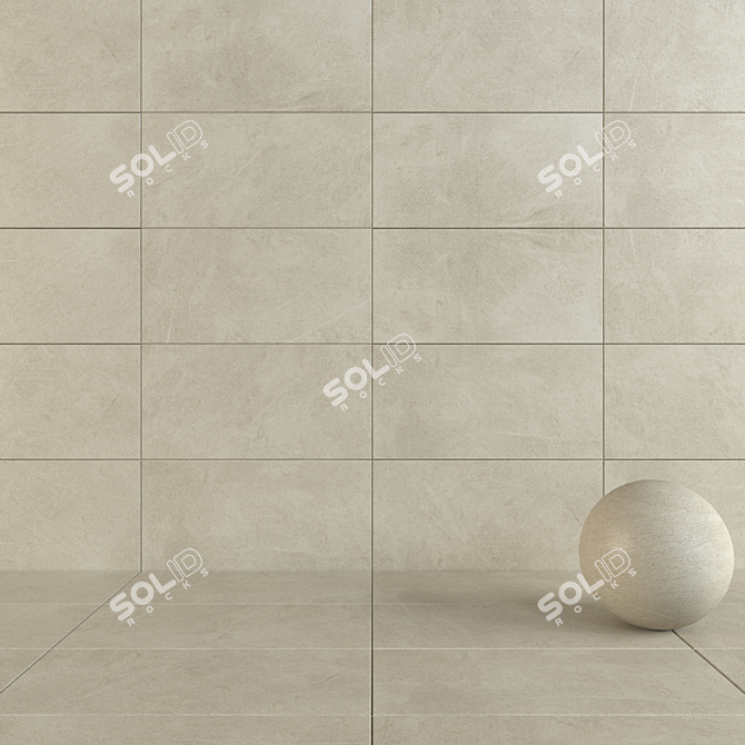Val Di Susa Beige Rock - Elegant Wall and Floor Tiles 3D model image 1