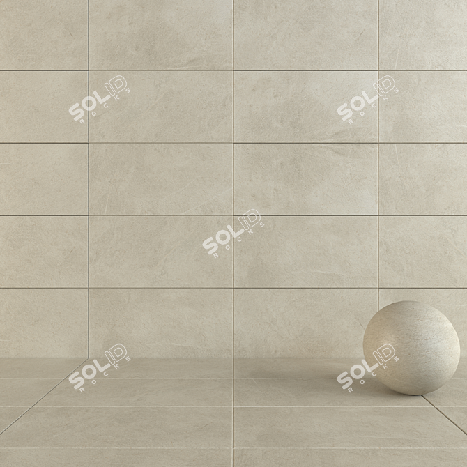 Val Di Susa Beige Rock - Elegant Wall and Floor Tiles 3D model image 5