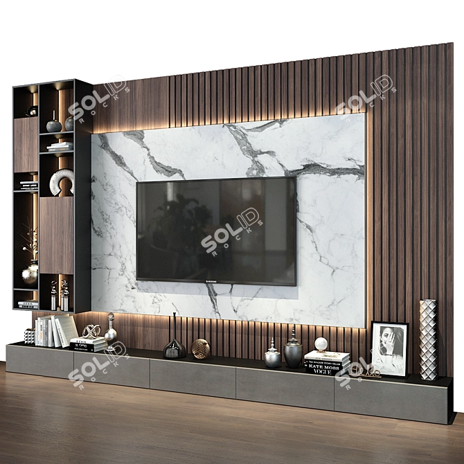 Sleek TV Stand with Storage 3D model image 3