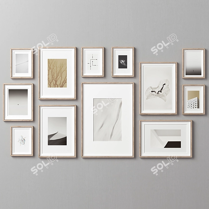 12-Piece Picture Frames Set 3D model image 4