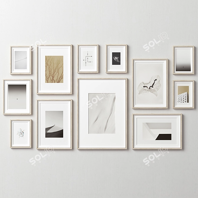 12-Piece Picture Frames Set 3D model image 7